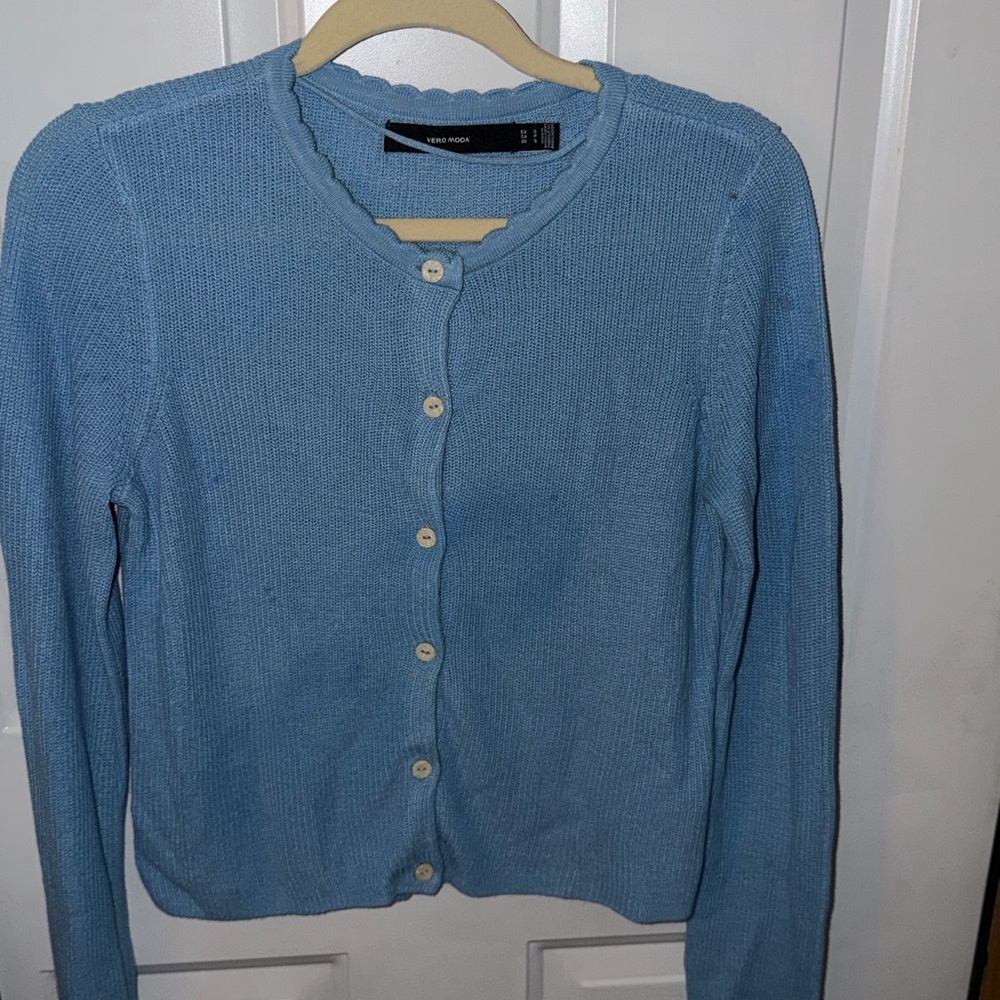 Vero Moda Sky Blue Button-Up Cardigan